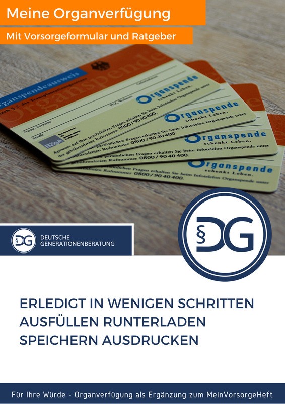 Organverfügung Cover - Deutsche Generationenberatung